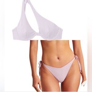 NWT Abercrombie & Fitch Purple Shimmer Asymmetrical String Bikini- Size Medium